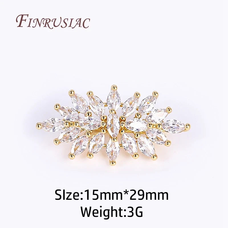 18K Gold Plated Zircon Magnetic Pearl Clasp | DIY Jewelry Findings
