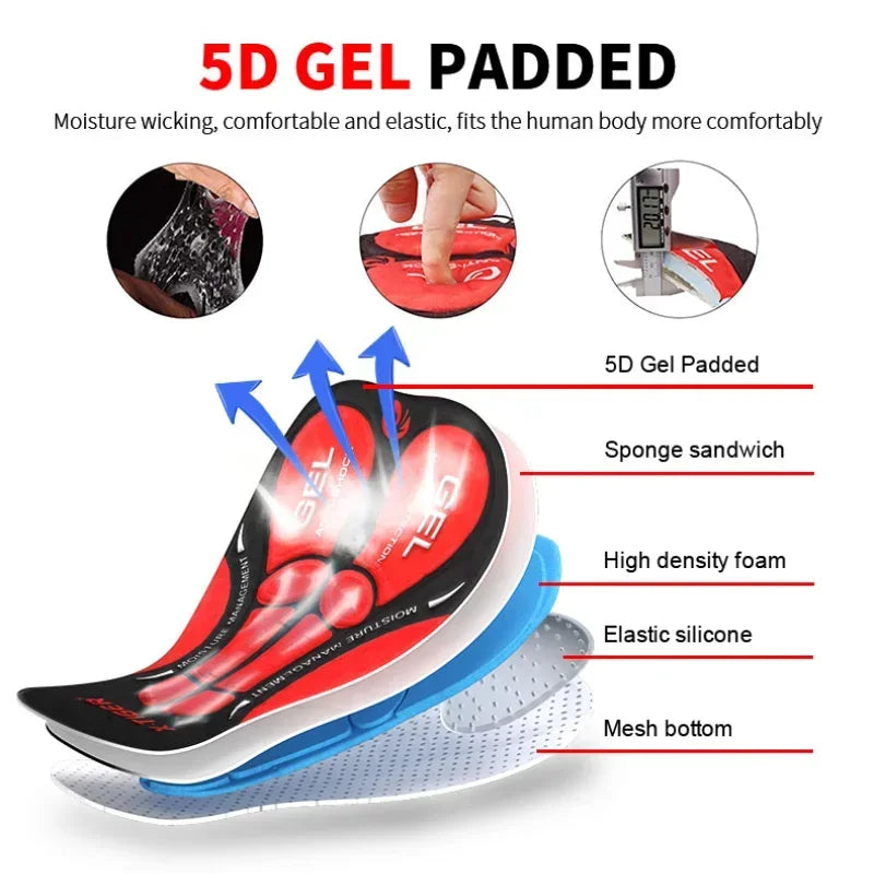 X-TIGER Men's 5D Gel Pad Cycling Underwear Shorts | MTB Road Bike