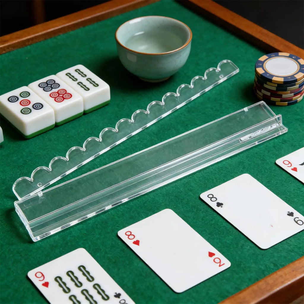 Acrylic Magnetic Mahjong Rack with Pusher – 20-Inch Game Tray