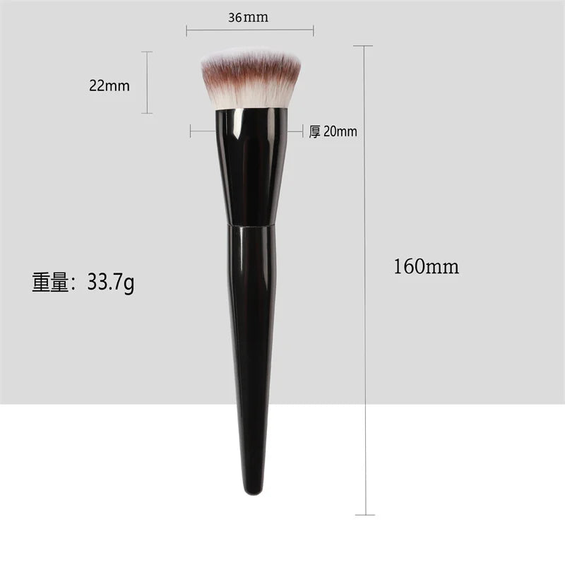 Tongue & Round Head Foundation Brush – Ultra Soft Bristles