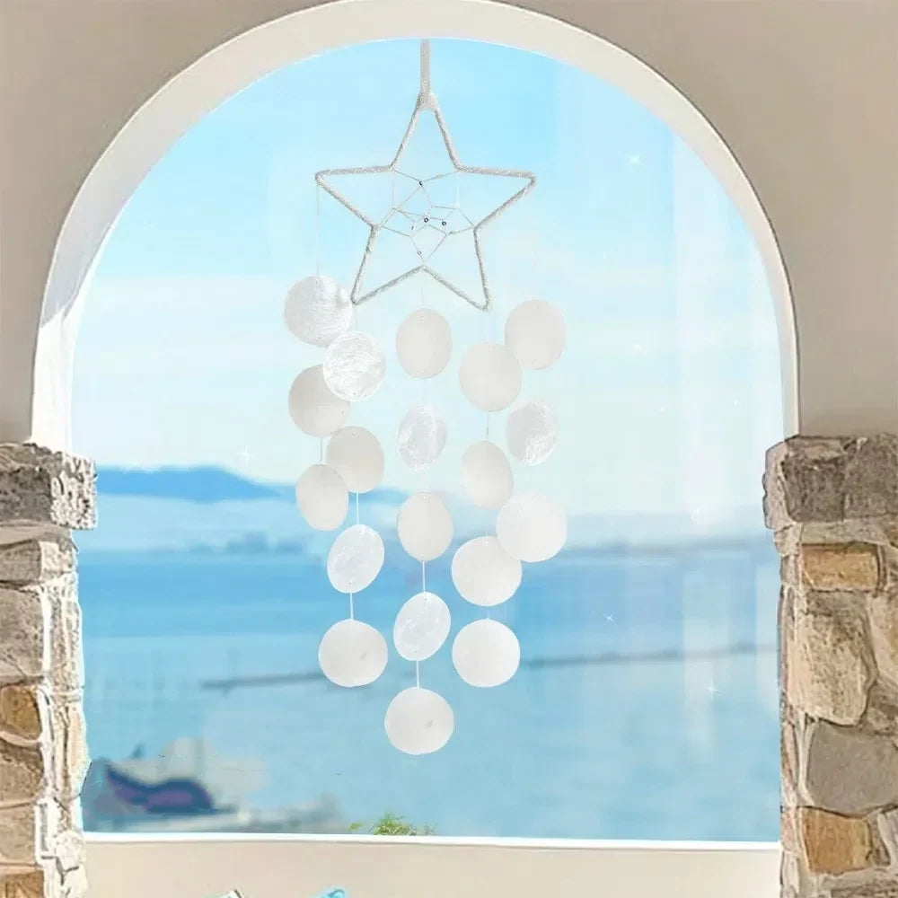 Shell Moon Wind Chimes – Natural Shell Dream Catcher Décor