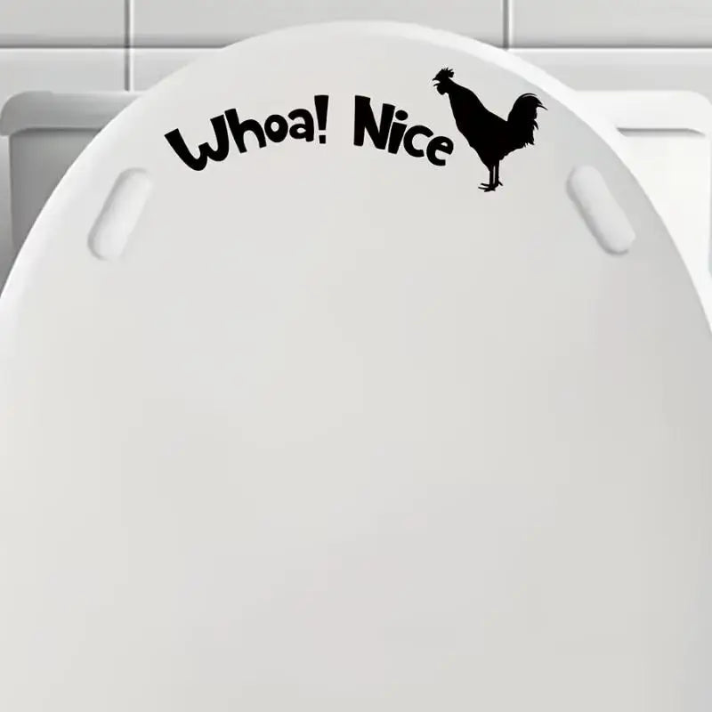 Rooster Toilet Seat Sticker – Removable Bathroom Decal 2 Pcs