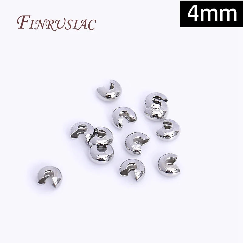18K Gold Plated Crimp Bead Covers 3mm 4mm | DIY Jewelry Findings