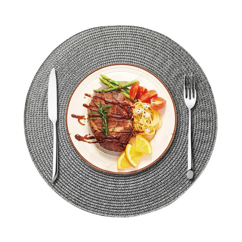 Round 38cm Woven Christmas Placemat – Heat-Resistant Table Mat