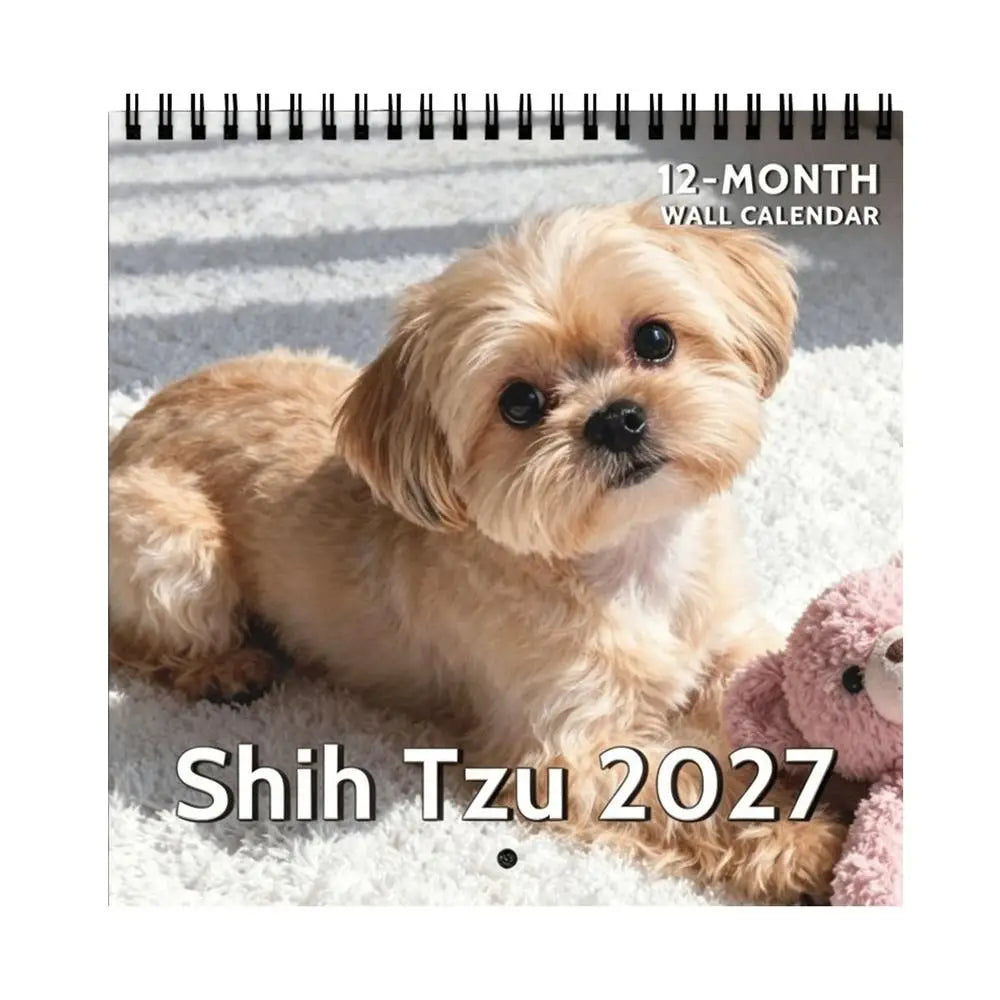 2027 Shih Tzu Wall Calendar | Spiral, Large Grid & Thick Paper