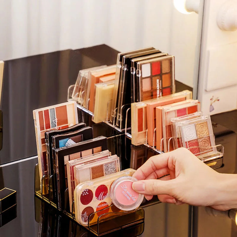 Clear Acrylic Eyeshadow Palette Organizer – 8-Grid Display