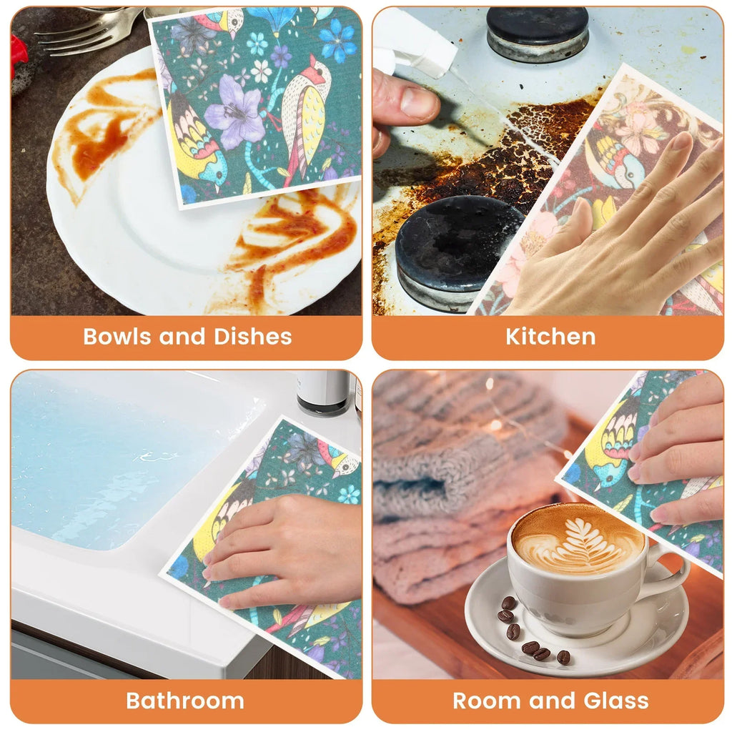 Swedish Dishcloths 6/8 Pack – Reusable Absorbent Kitchen Cloths