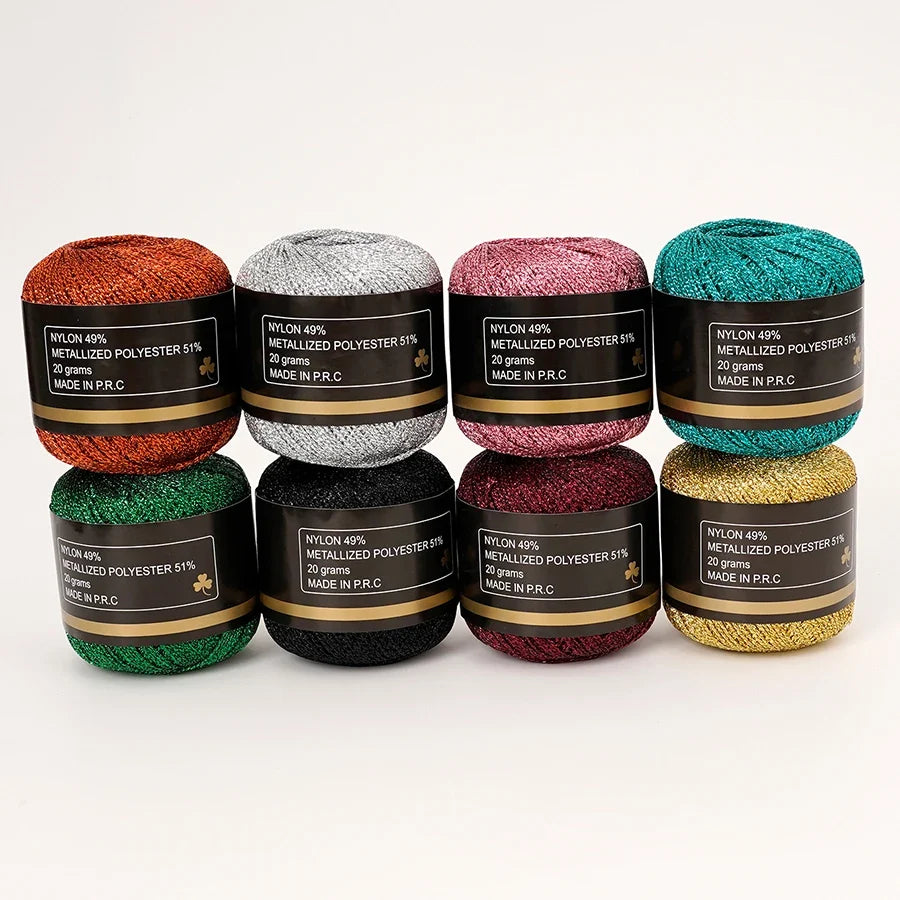 1mm Gold & Silver Metallic Yarn for Crochet, Knitting & Weaving