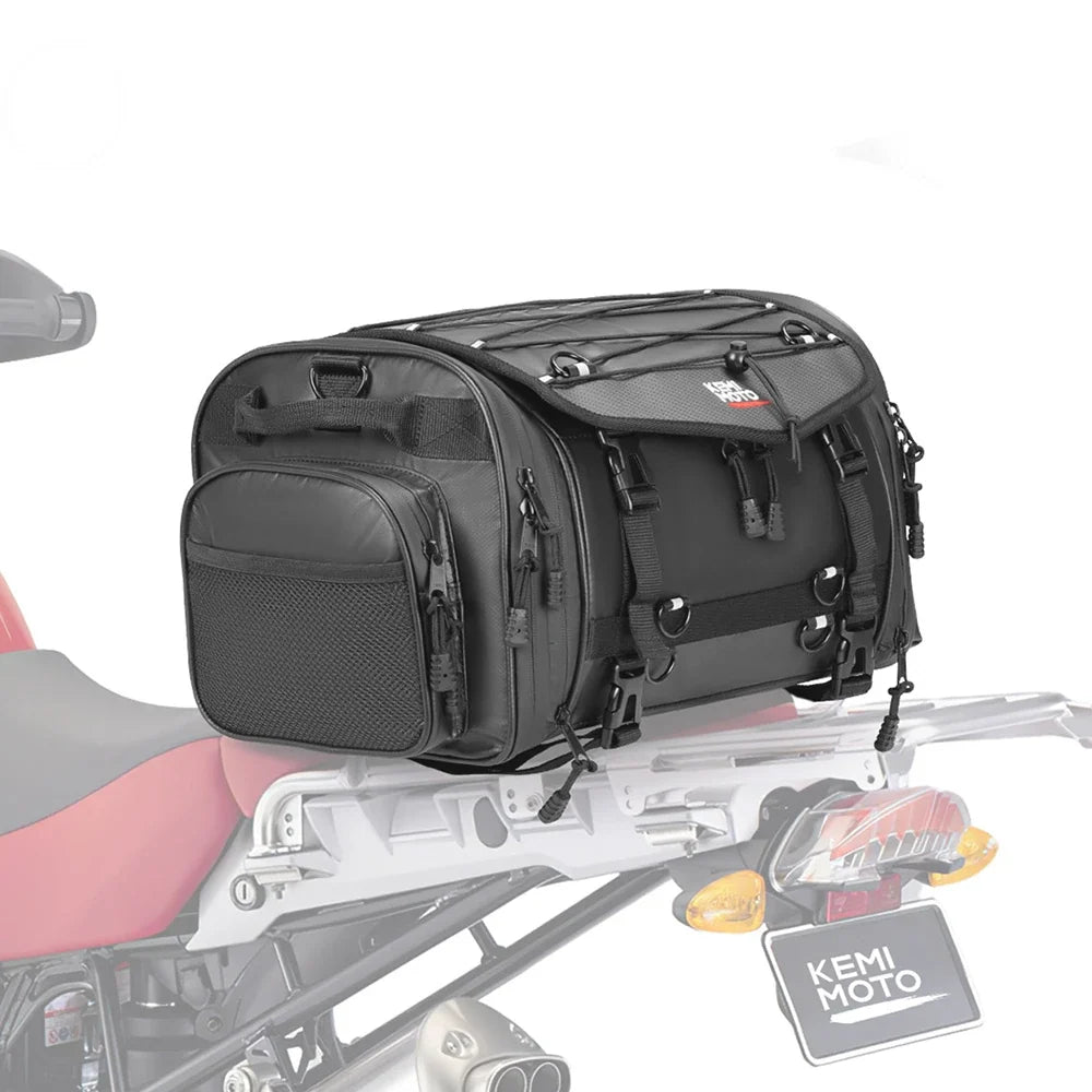 KEMITOUR Expandable Motorcycle Tail Bag – Waterproof PVC Pannier