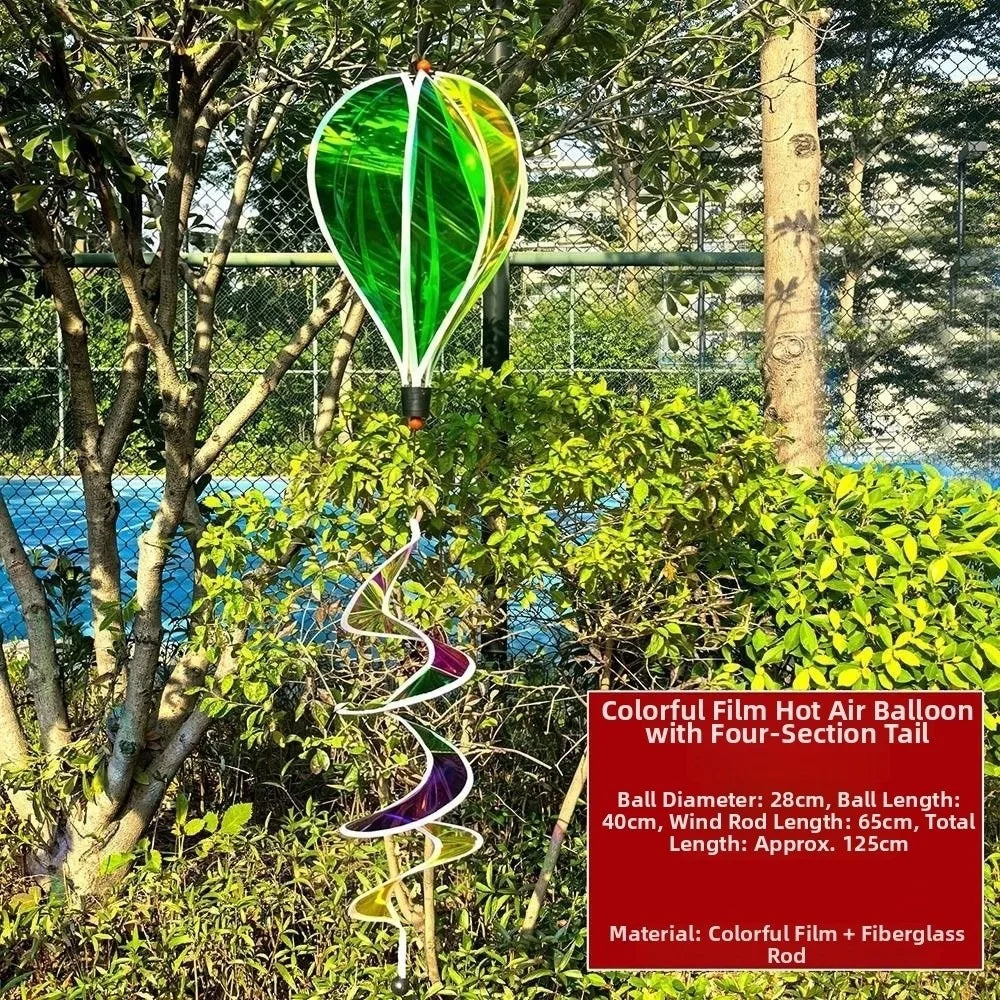 Rainbow Hot Air Balloon Wind Spinner 40cm – Kinetic Garden Decor