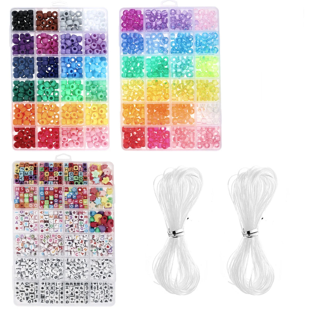 Rainbow Pony Bead Bracelet Making Kit – 1710 Pcs DIY Set