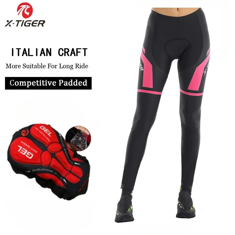 X-Tiger Women's Gel Padded Cycling Pants | MTB Road Bike