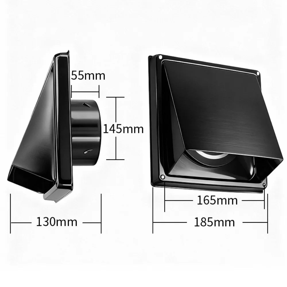 Square Stainless Steel Air Vent 4" 5" 6" – Ducting Outlet Cover