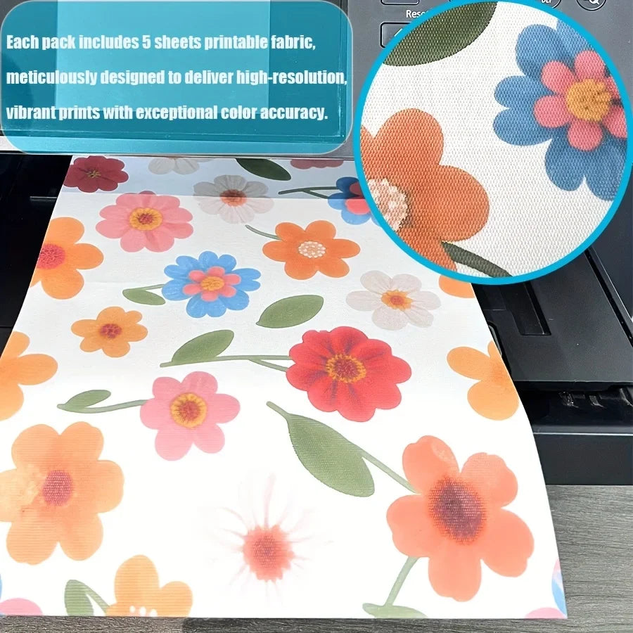 Printable White Cotton Canvas Fabric A4 – 5 or 10 Pack Inkjet
