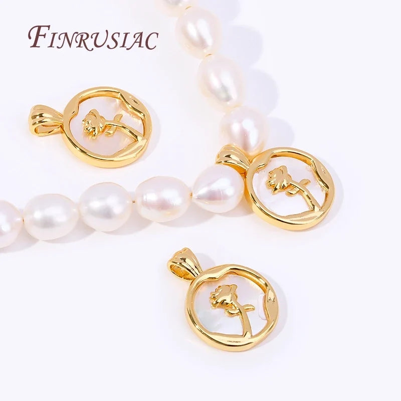 18K Gold Plated Rose Pendant Charms | DIY Jewelry Making