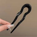 U-Shaped Acetate Hair Fork Stick – Tortoiseshell Geometric