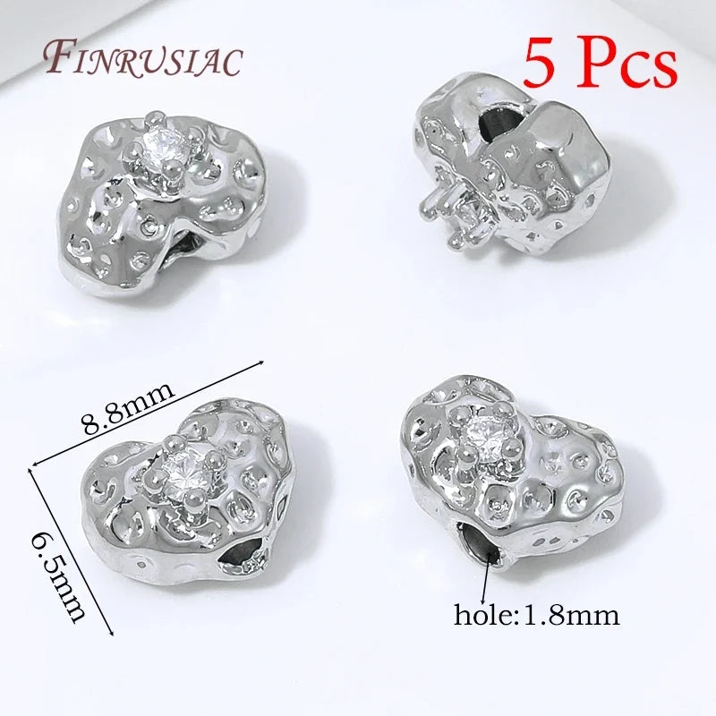 18K Gold Plated Zircon Spacer Beads – Brass DIY Jewelry Findings