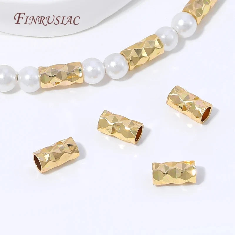50Pcs Rhodium Plated Tube Spacer Beads | DIY Jewelry Making