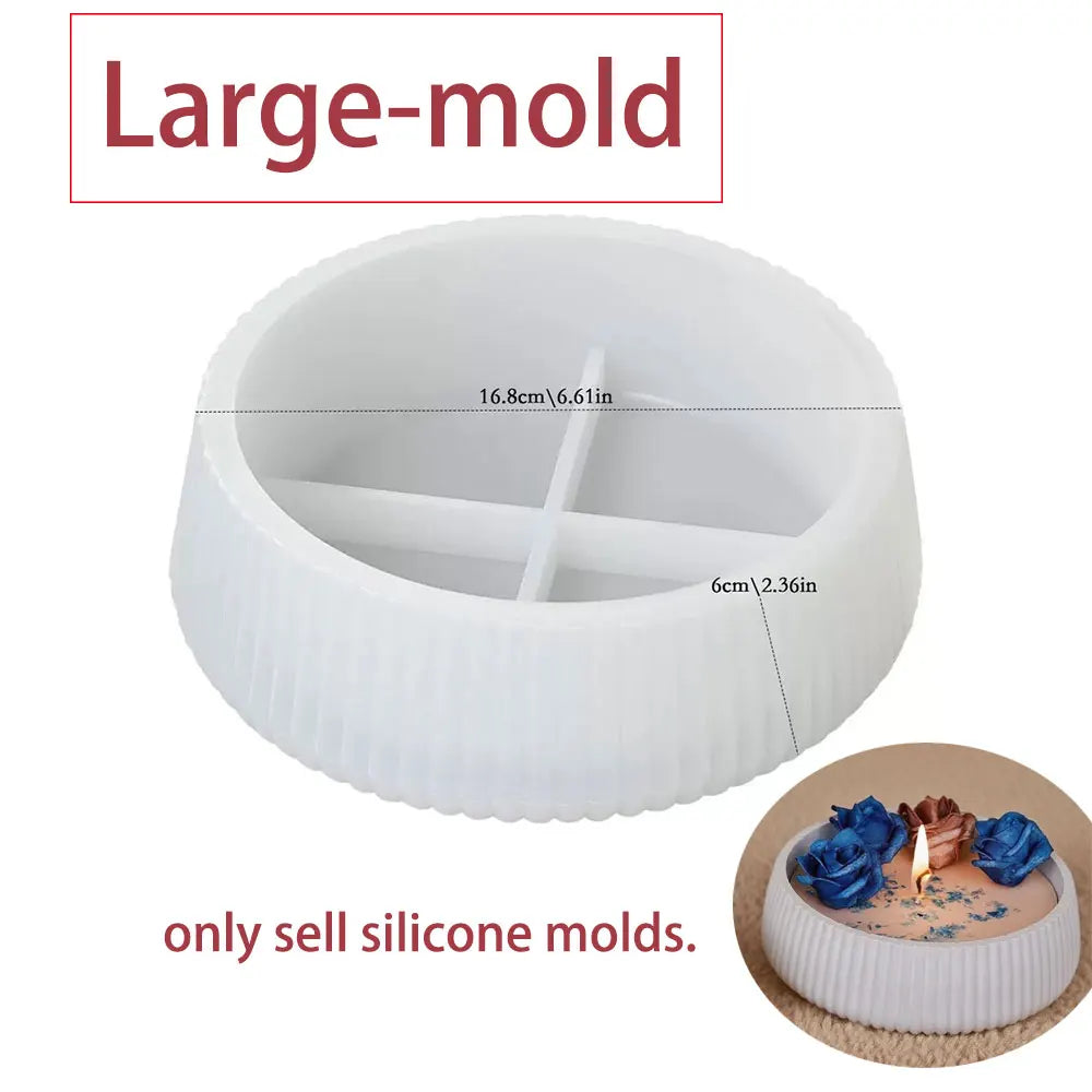 Striped Silicone Mold – Concrete Bowl, Candle & Flowerpot DIY