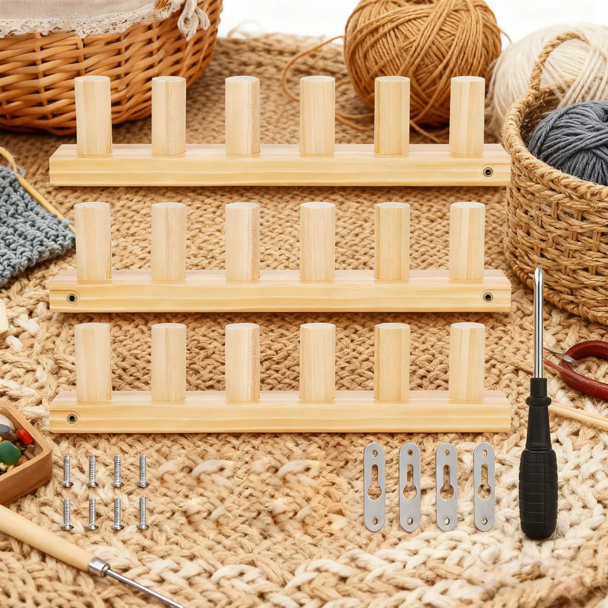 Chunky Knitting Blanket Loom – 35" Wooden Afghan Shawl Loom