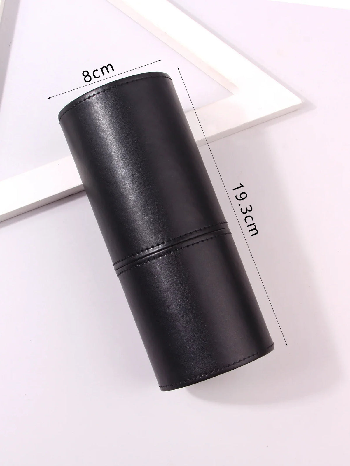 PU Leather Makeup Brush Holder & Desktop Organizer Bucket