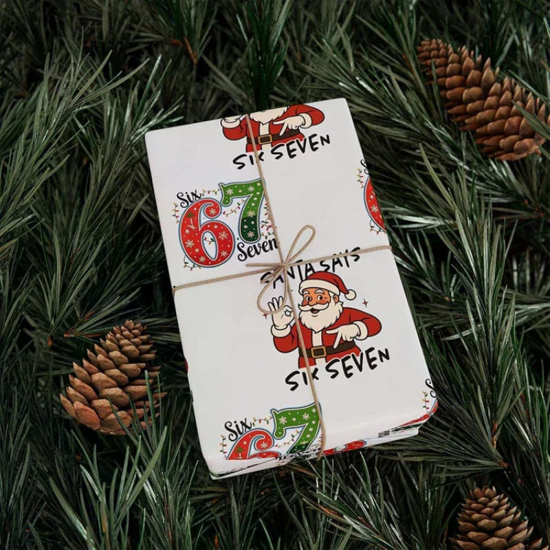 Kids' Christmas Wrapping Paper – Fun Santa Print Gift Wrap