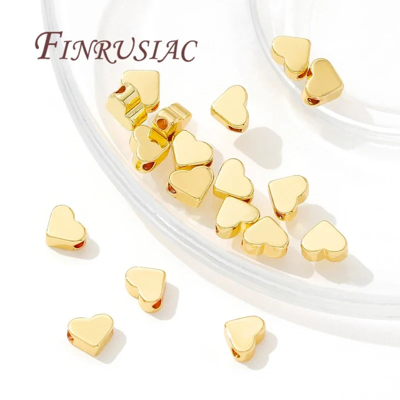 Heart Spacer Beads 18K Gold Plated – DIY Jewelry Findings