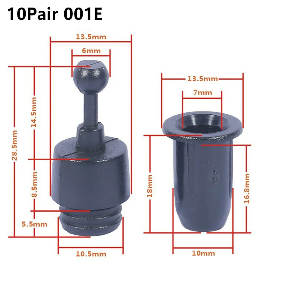 10 Pairs Speaker Grill Pegs Kit – Ball Socket Snap Buckles