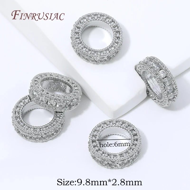 18K Gold Plated Zircon Spacer Beads | DIY Jewelry Making