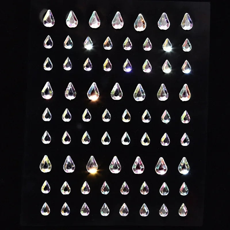 Rhinestone Face & Eye Gem Stickers – 15 Sheets Crystal Body Art