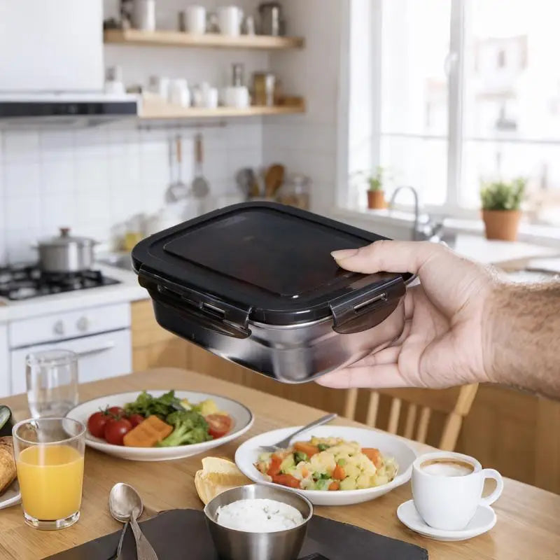 Stainless Steel Lunch Box Food Container with Secure Lid