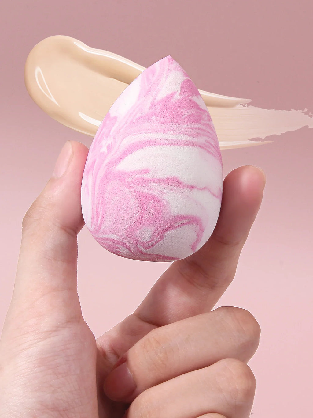 4-Piece Marble Print Makeup Sponge Set – Wet & Dry Puff