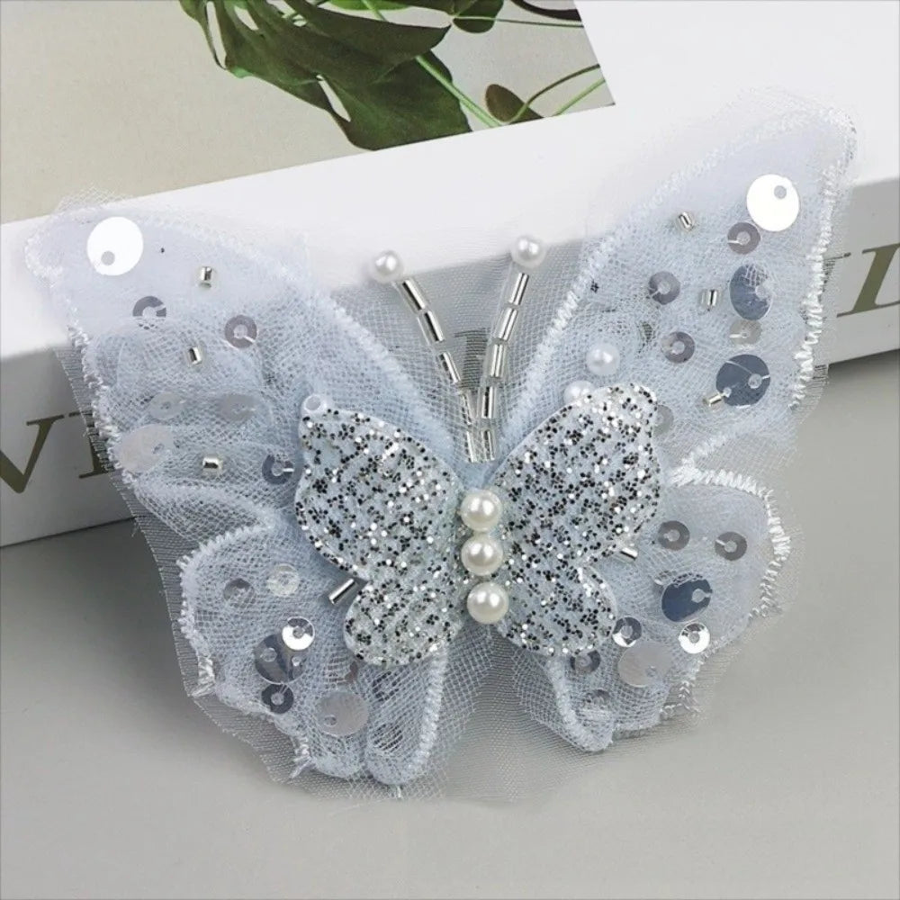 Sequin Butterfly Applique Gold DIY Clothes Embellishment Patch