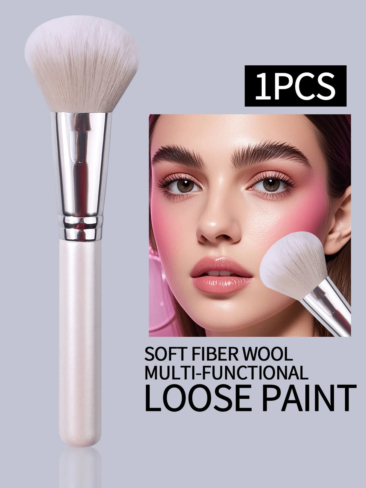Pearl White Multi-Function Makeup Brush – Powder, Blush & Contour