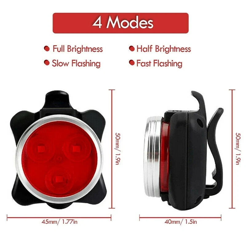 BUCKLOS Bike LED Light Set – USB Rechargeable, IPX5 Waterproof