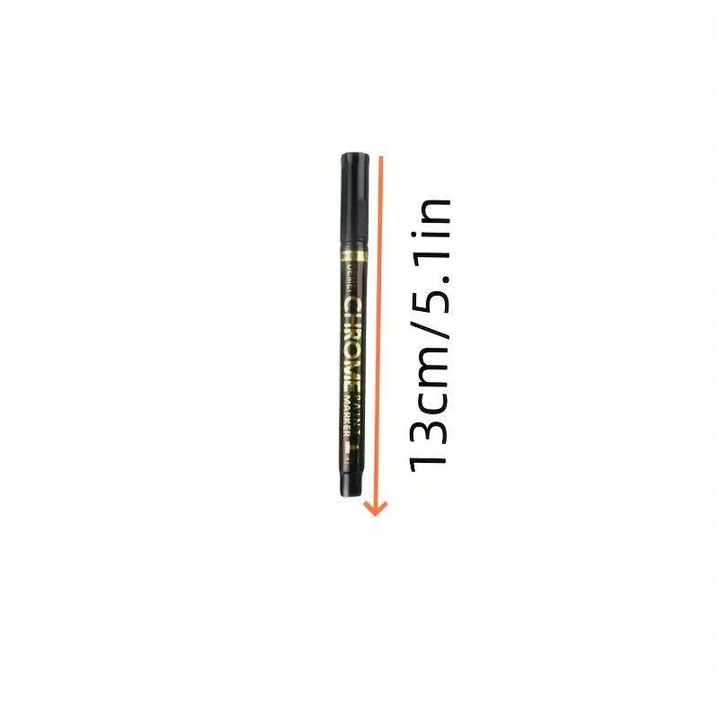 Chrome Paint Marker Pen – Metallic Gold & Silver, 2mm Nib