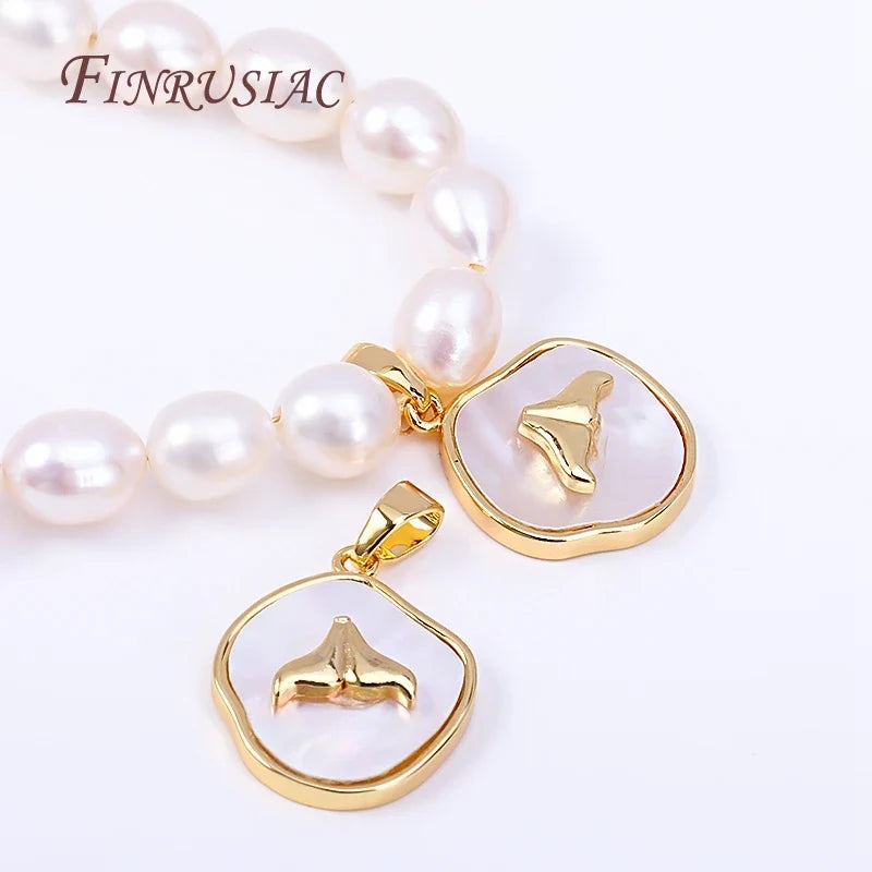 Natural Shell Fishtail Gold-Plated Pendant Charm – DIY Jewelry