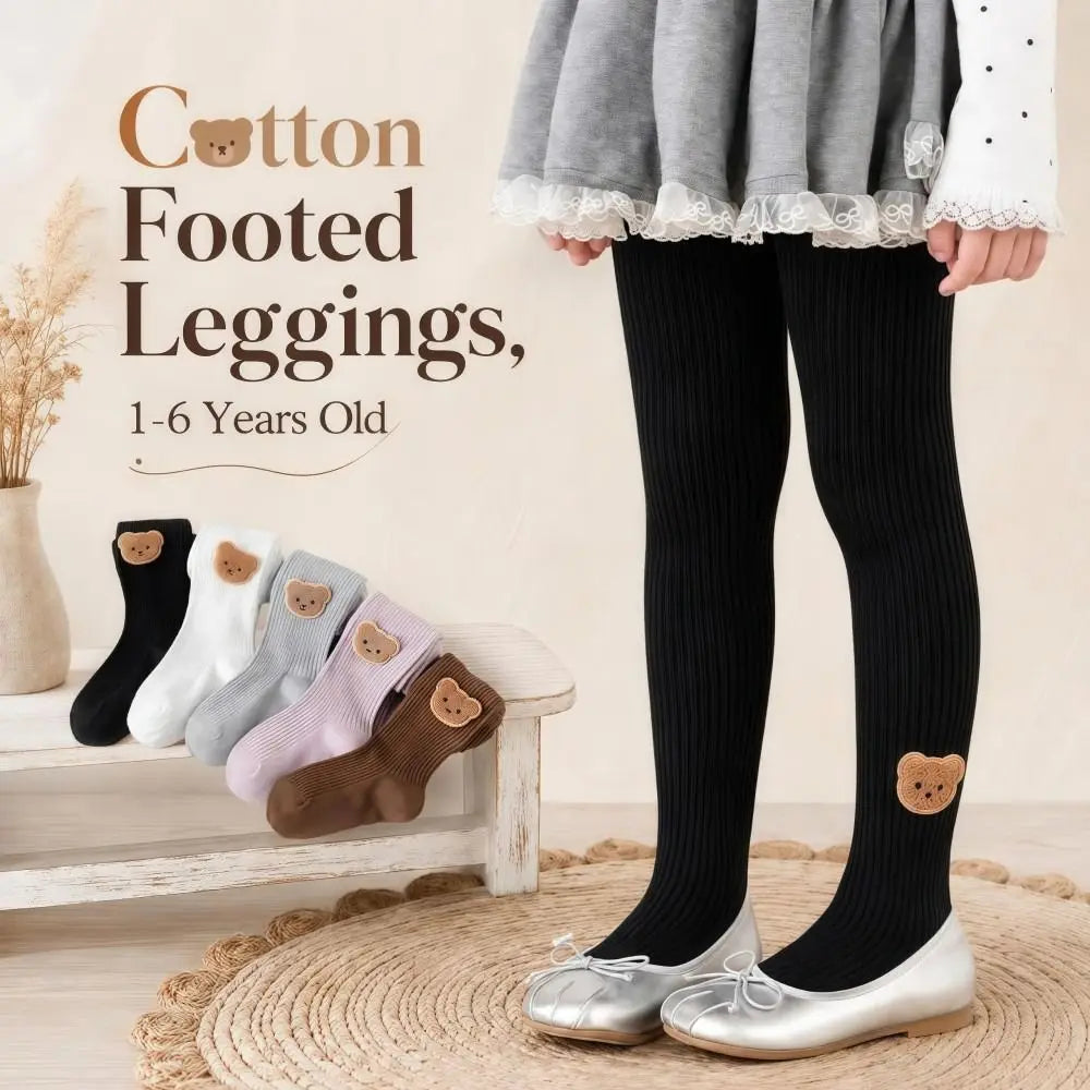 Soft Cotton Baby Girls Footed Leggings | Toddler Tights 0–6 Yrs
