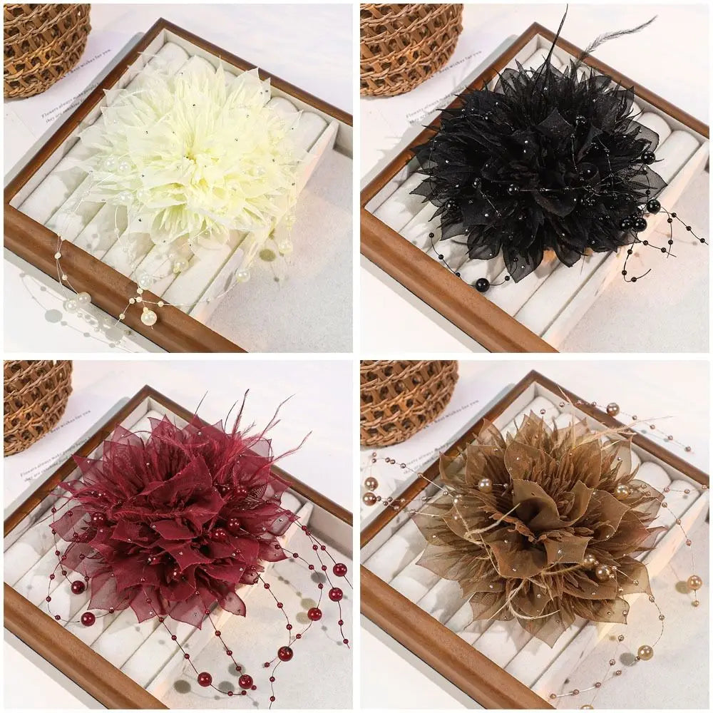 3D Organza Pearl Flower Patch – Handmade DIY Sewing Decal