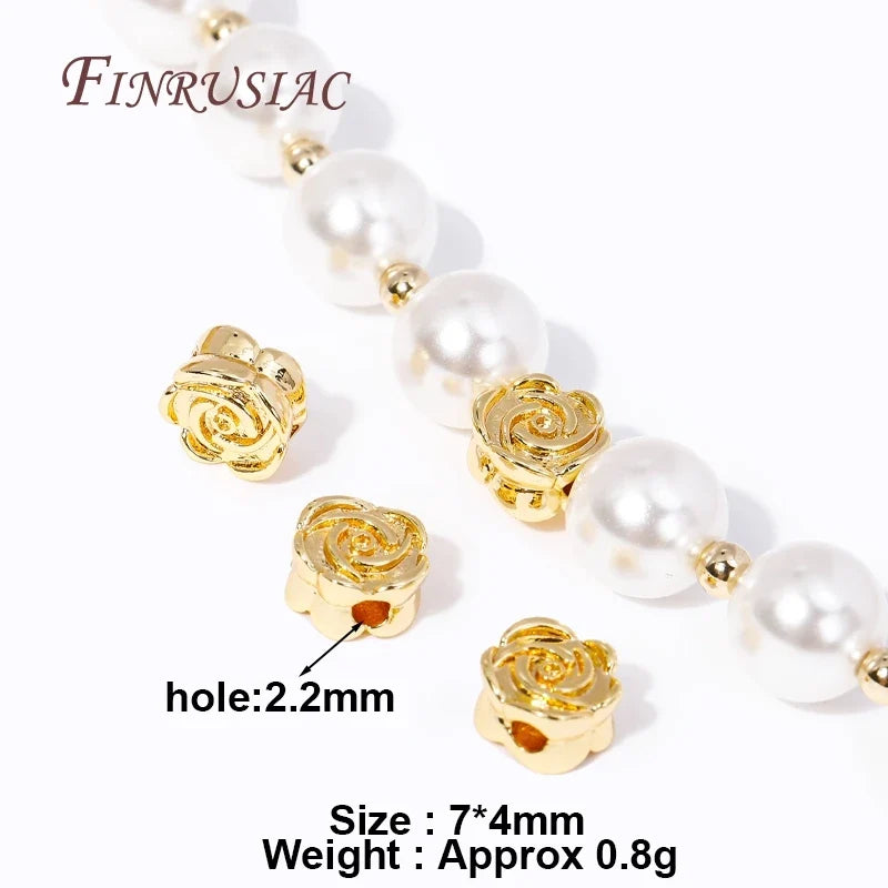 18K Gold Plated Brass Flower Spacer Beads – DIY Jewelry Making