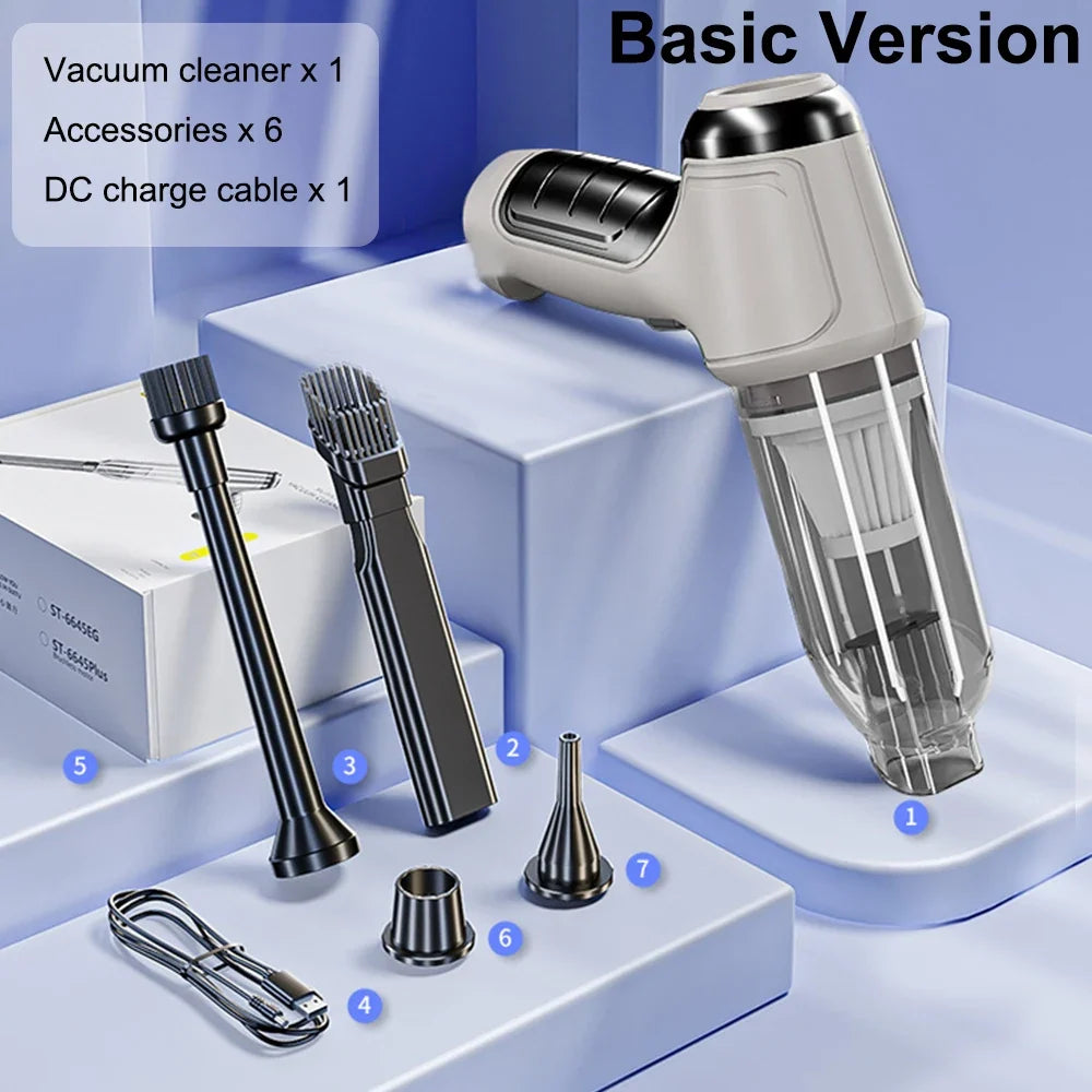 Raugee Cordless Handheld Car Vacuum – Strong Suction, 6+ Nozzles