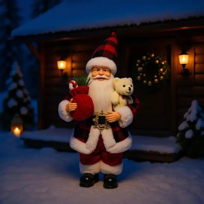 Santa Claus Standing Figurine – 12" Christmas Décor Ornament
