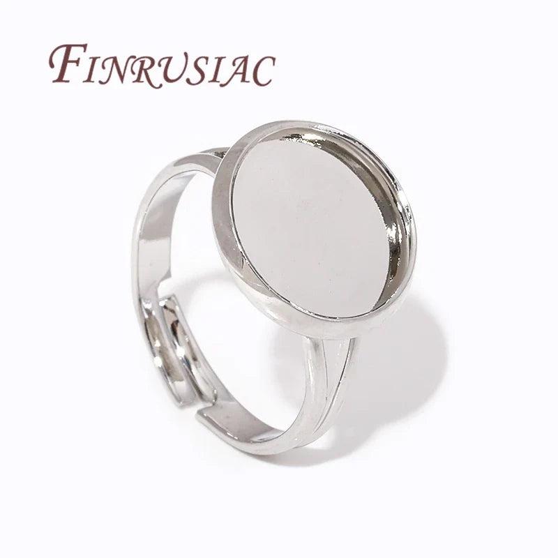14K Gold Plated Adjustable Blank Ring Settings | DIY Jewelry