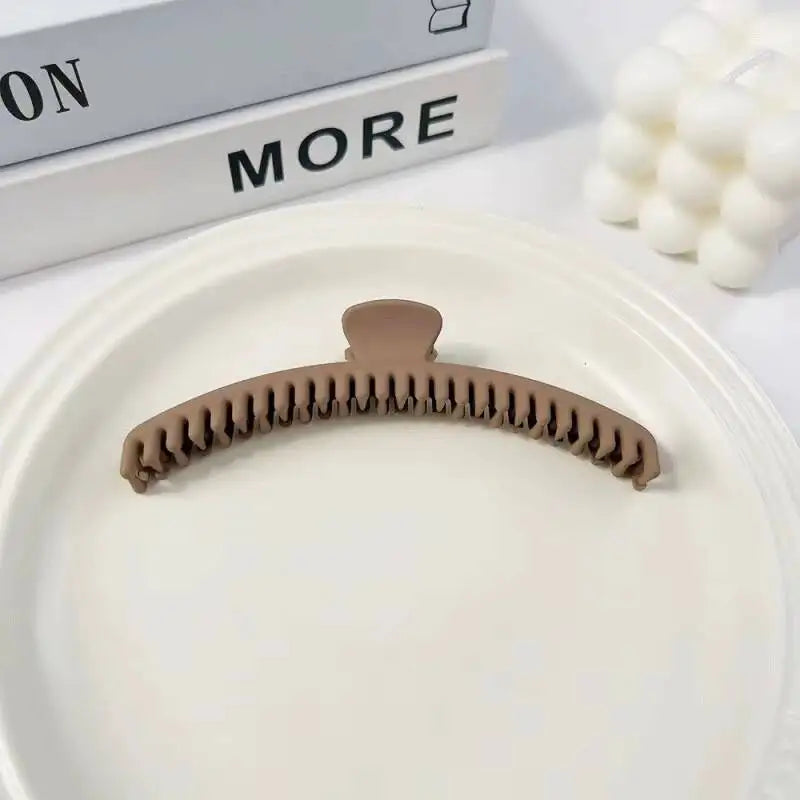 Matte Coffee Large Hair Claw Clip – Korean Shark Clamp