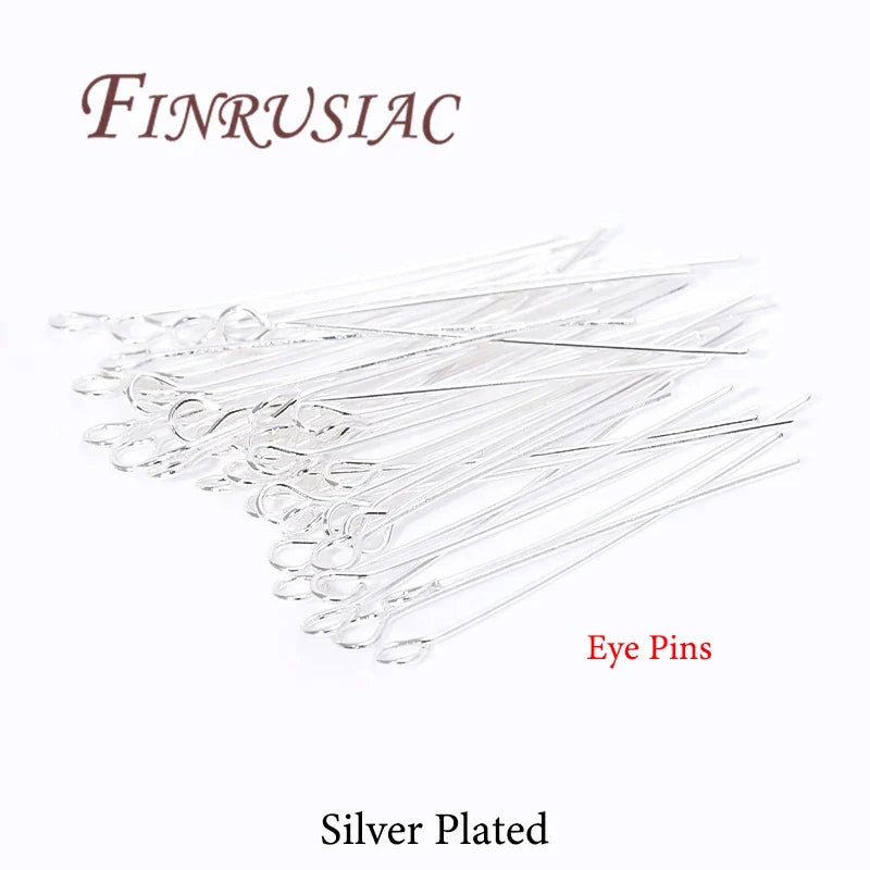 50Pcs Gold Plated Jewelry Pins – Eye, Ball & Flat Head 20–50mm