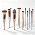 10-Piece Makeup Brush Set – Soft Bristles & Wood Handle