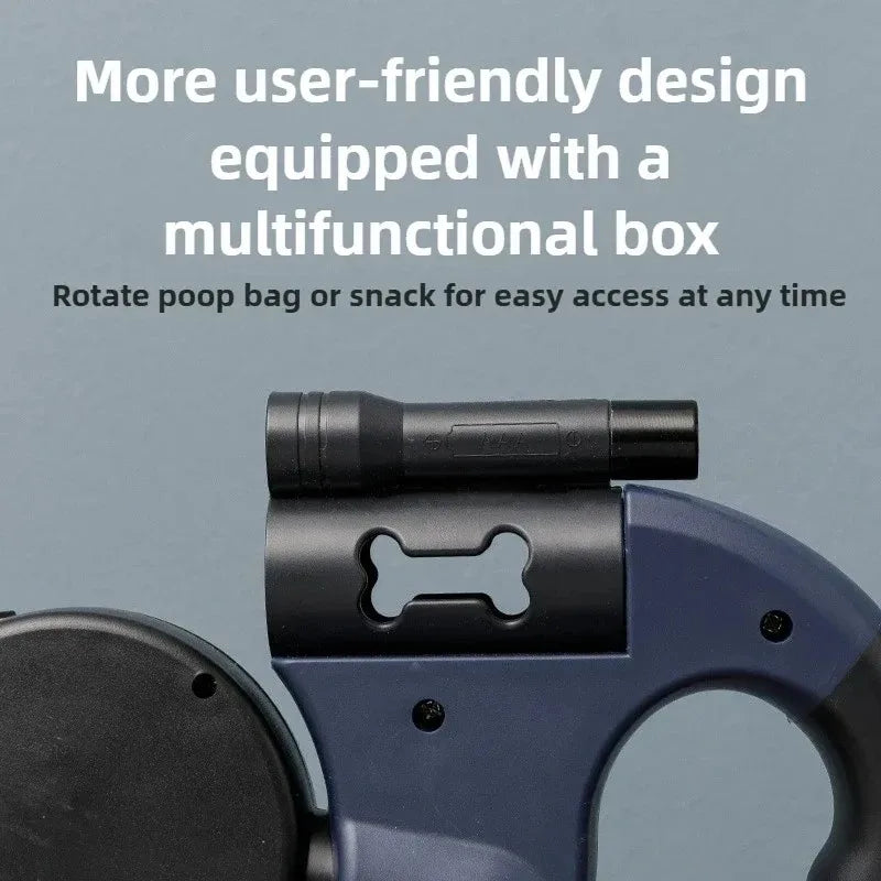 3M Retractable Double Dog Leash – LED, No Tangle, Reflective