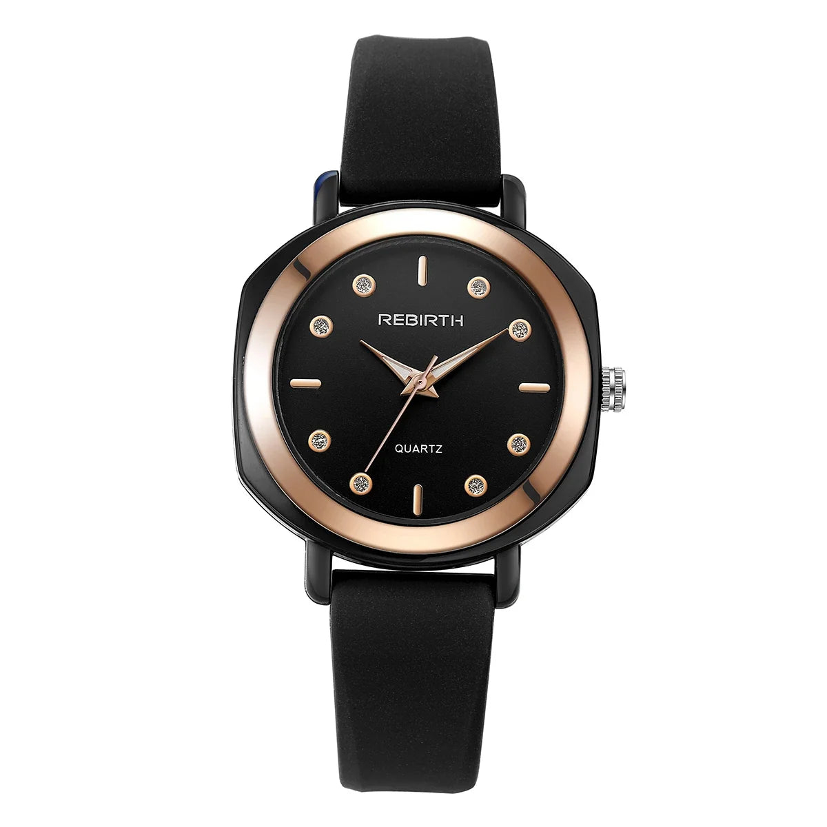 REBIRTH Women's Casual Quartz Watch – Silicone Strap, Minimalist
