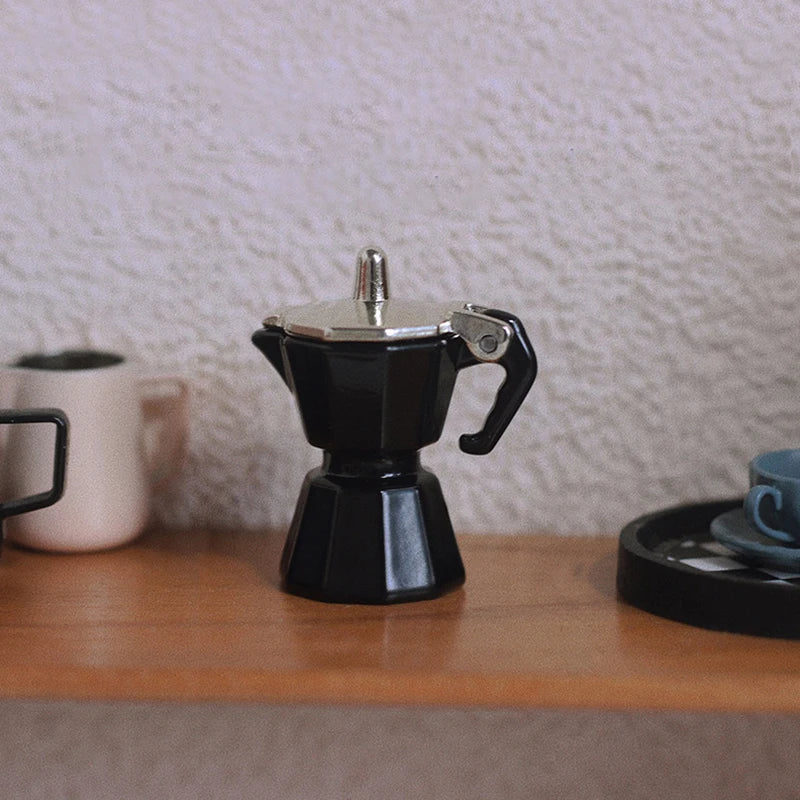 Miniature Coffee Pot Dollhouse Model – Alloy Mini Scene Toy