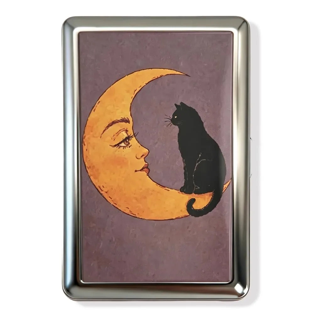 Vintage Metal Flip Card Case – Retro Compact Card Holder